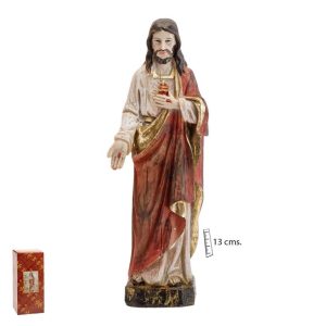 Figura Sagrat Cor de Jesús efecte fusta vella, diverses mides