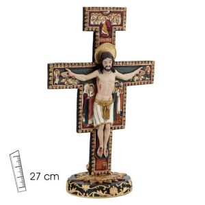 Crist de sant Damià franciscà, resina pintada a mà, 27 cm