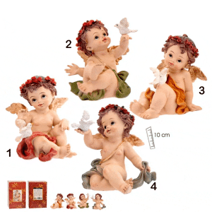 Figura ángel con corona de flores, varios modelos