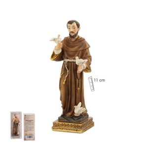 Figura de sant Francesc d'Assís, resina pintada a mà, 11 cm.