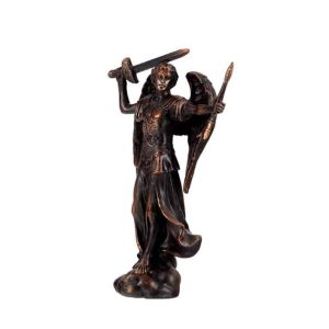 Figura san Miguel arcángel defensor, color bronce, 13,5 cm