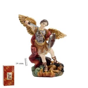 Figura San Miguel Arcángel derrotando al mal, varios tamaños