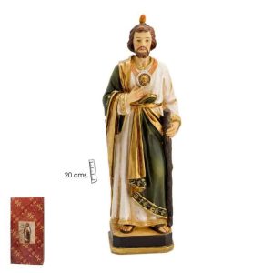 figura san judas tadeo de 20cm pintado colores vivos
