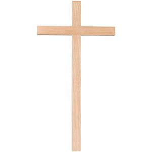 Cruz latina clásica en talla de madera clara, dos tamaños