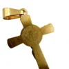 crucifijo san benito acero inoxidable dorado reverso
