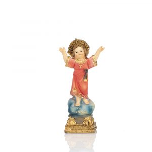 Figura Divino Niño, resina pintada a mano, colores vivos, 11 cm