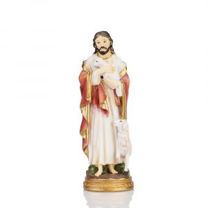 Figura Jesús Buen Pastor con cordero en los brazos, varios tamaños