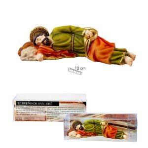 Figura el sueño de san José, resina pintada a mano, 12 cm