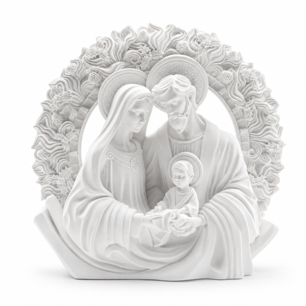 Figura Sagrada Familia resina blanco 12 cm