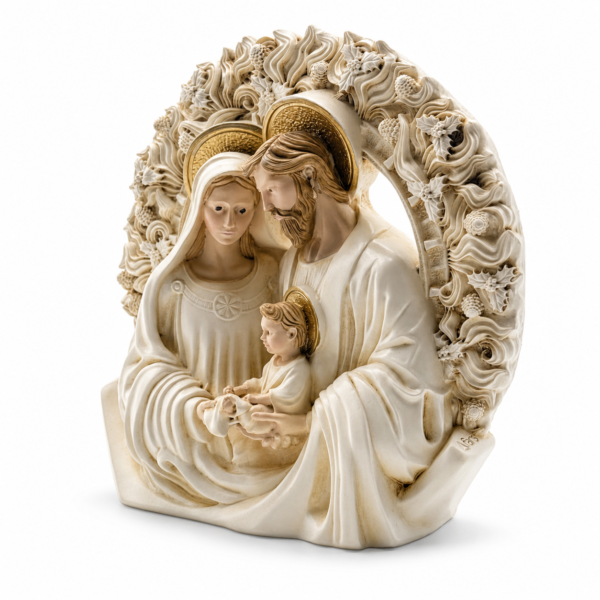 Figura Sagrada Familia resina color 12 cm lado 1