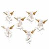 figuras angeles blancos con alas doradas tienen diferentes posiciones