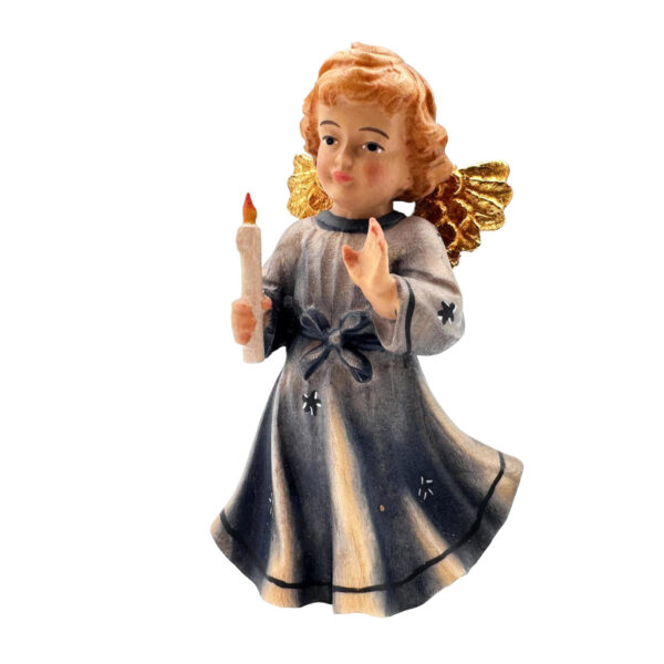 angel azul madera vela