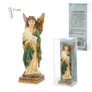 Figura de Sant Gabriel Arcàngel, resina pintada a mà, 11 cm.