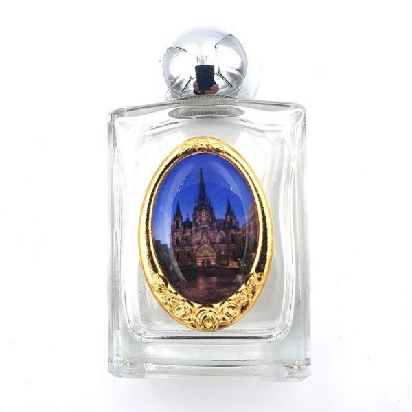 botella para agua bendita con la imagen de la catedral de barcelona