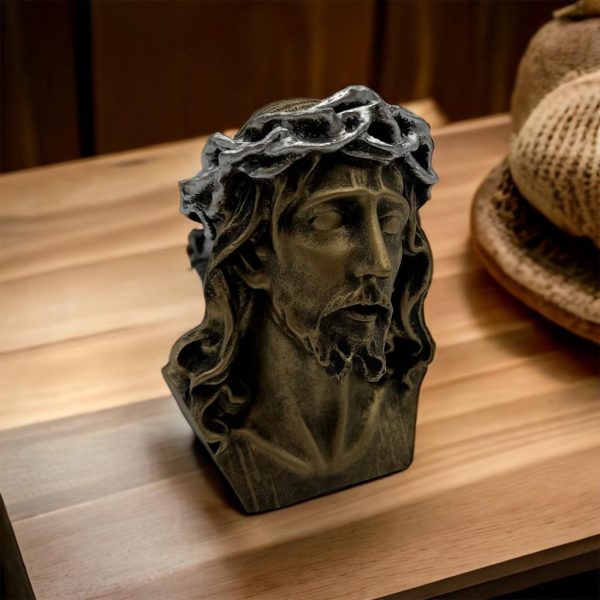 busto cabeza jesus dorado hogar
