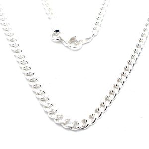 Cadena gruixuda, baules barbades buides, 60 cm, plata 925