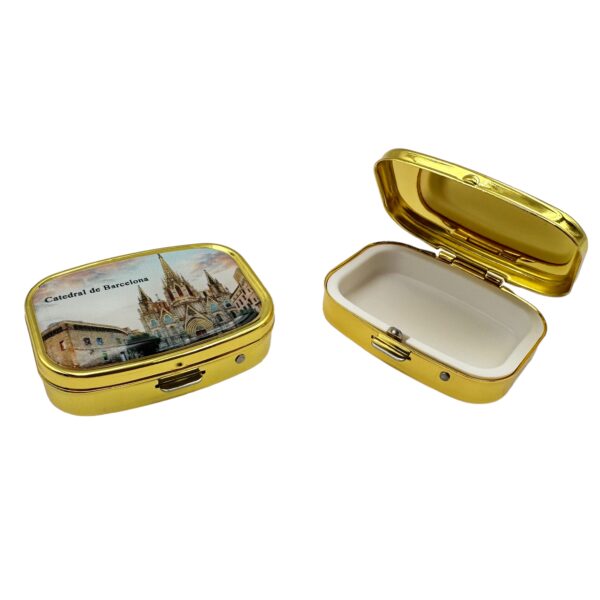 caja estuche catedral dorado