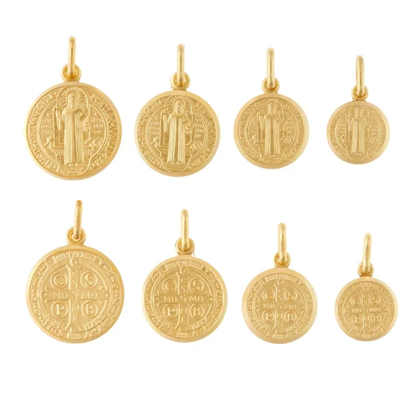 coleccion medallas san benito cuatro medidas oro 18k