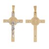 colgante crucifijo oro amarillo y blanco