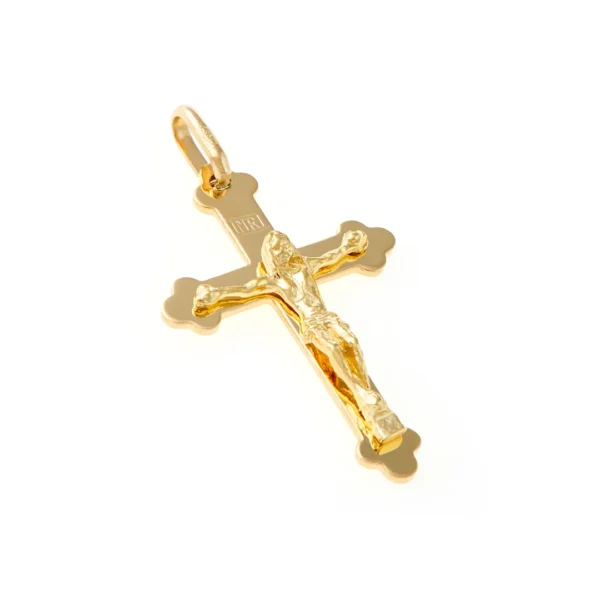 colgante crucifijo puntas trilobuladas oro 18k