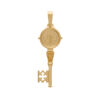 colgante llave san benito detalle oro 18k
