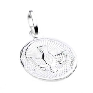 colgante medalla espiritu santo en plata
