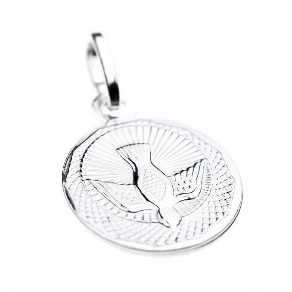 colgante medalla espiritu santo en plata