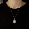 colgante medalla milagrosa estilo calado oro 18k y oro blanco grande modelo