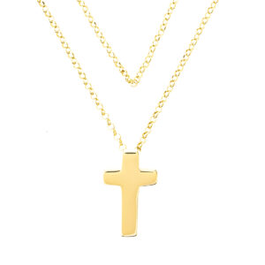 collar con cruz baño oro