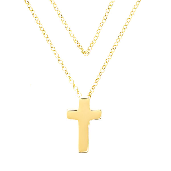 collar con cruz baño oro