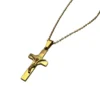 collar crucifijo san benito acero dorado inoxidable