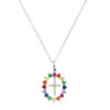 collar cruz circonitas colores orla plata