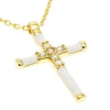 collar cruz esmalte blanco detalle