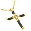 collar cruz esmalte negro detalle