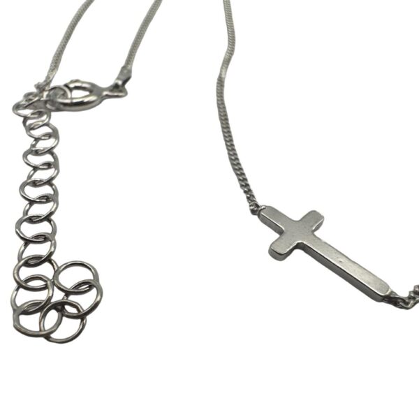 collar cruz fina plata