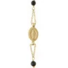 collar oro 18k y cuentas cristal negro detalle medalla milagrosa 2