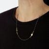 collar oro 18k y cuentas cristal negro modelo