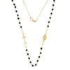 collar oro 18k y cuentas cristal negro vista completa