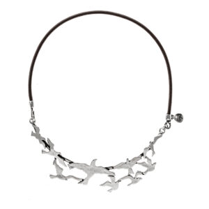 collar palomas libertad plata