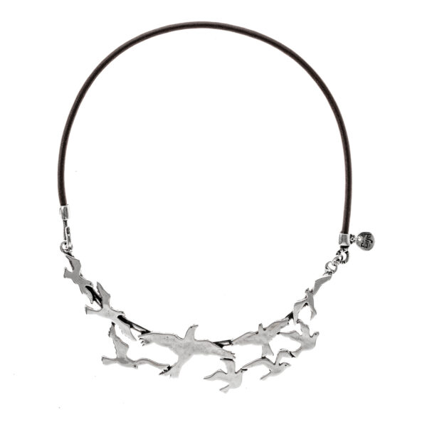 collar palomas libertad plata