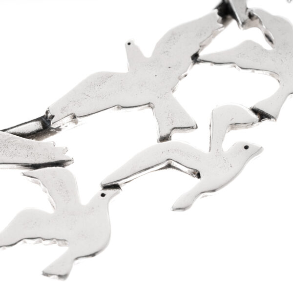 collar palomas libertad plata detalle