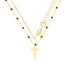 collar plata baño oro esmalte negro