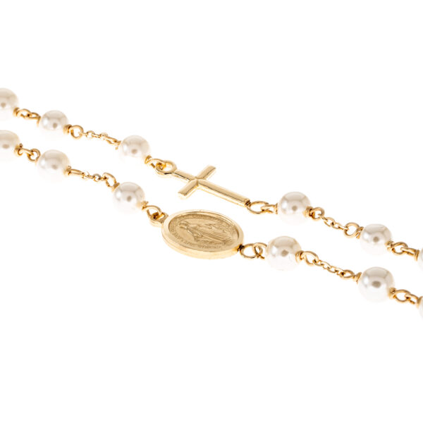 collar rosario perlas milagrosa detalle