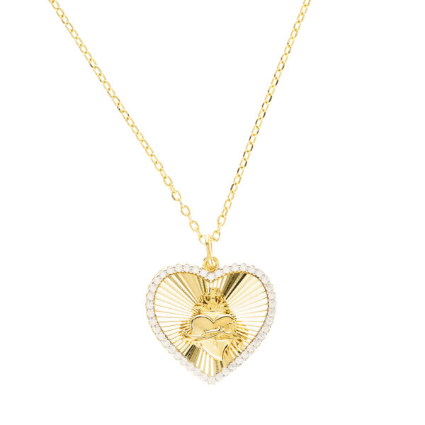 collar sagrado corazon acero inoxidable dorado