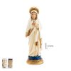 figura de 12cm de resina de la virgen del sagrado corazon con base azul