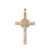 crucifijo grande san benito oro blanco