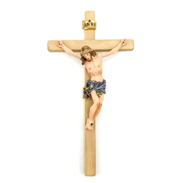 crucifijo madera arce color azul