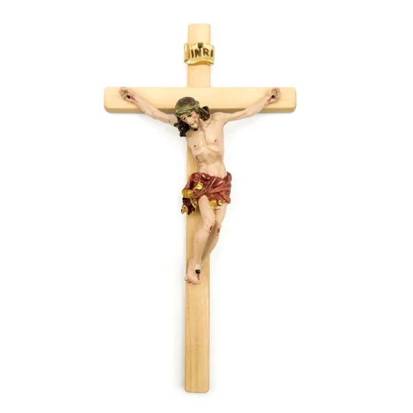 crucifijo madera arce color rojo