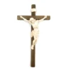 crucifijo madera oscura y cristo sin pintar