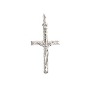 crucifijo plata efecto madera